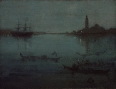 青と銀の夜想曲-ヴェネツィアのラグーン 作： James Abbott McNeill Whistler